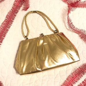 Vintage Gold Metallic Mini Party Purse Clutch